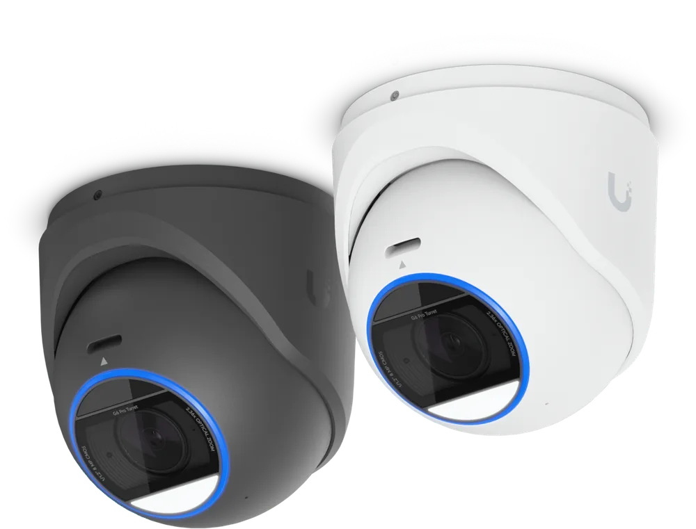 UniFi G6 Pro Turret camera in zwart en wit